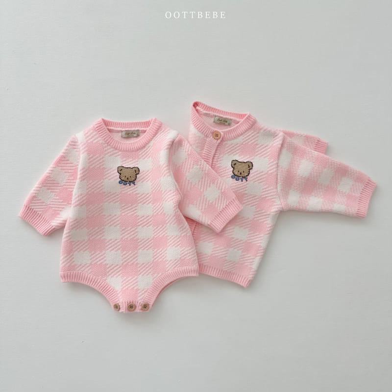 Oott Bebe - Korean Baby Fashion - #babyootd - Pure Check Knit Bodysuit - 6