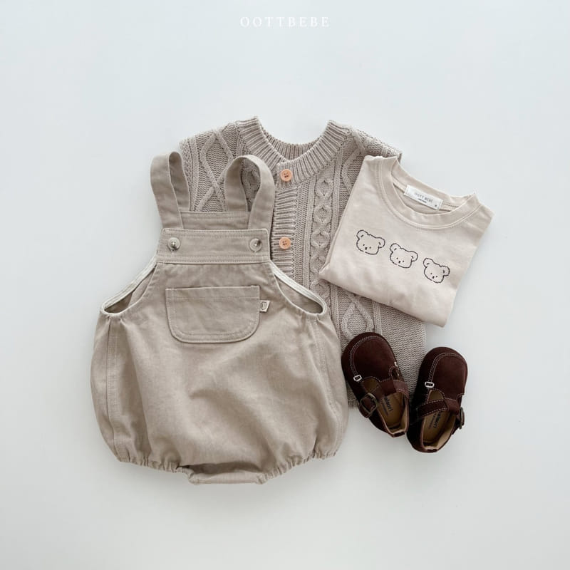 Oott Bebe - Korean Baby Fashion - #babyoutfit - Rora Denim Dungarees Bodysuit  - 6