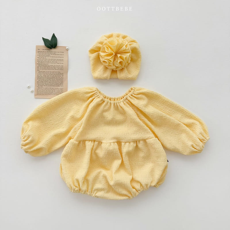 Oott Bebe - Korean Baby Fashion - #onlinebabyboutique - Pop Corn Shirring Bodysuit - 3