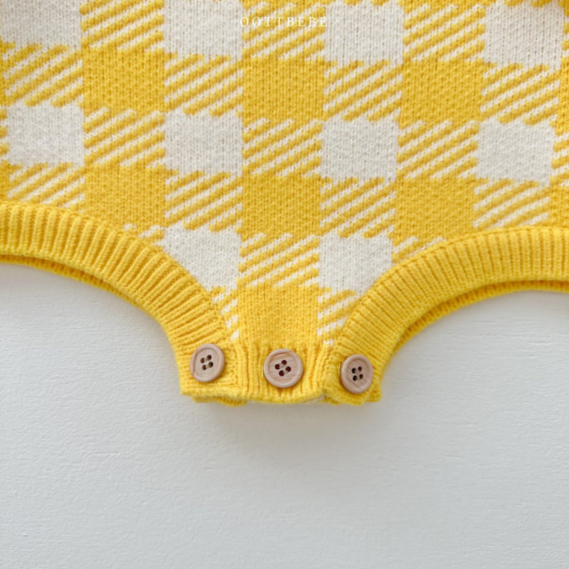 Oott Bebe - Korean Baby Fashion - #smilingbaby - Pure Check Knit Bodysuit - 12