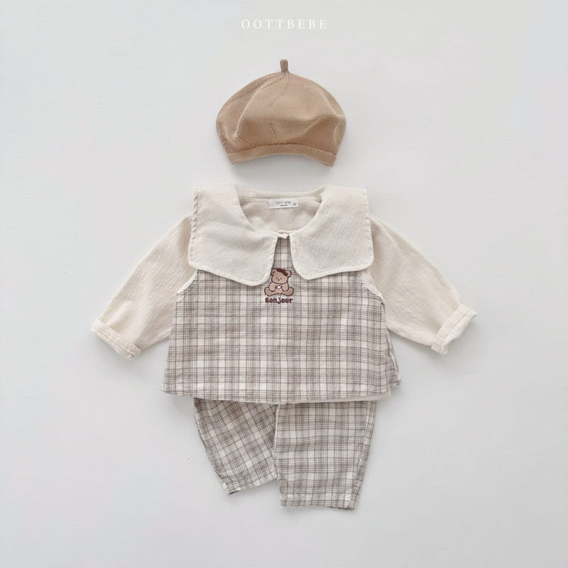 Oott Bebe - Korean Children Fashion - #childofig - Bonjour Collar Blouse - 4