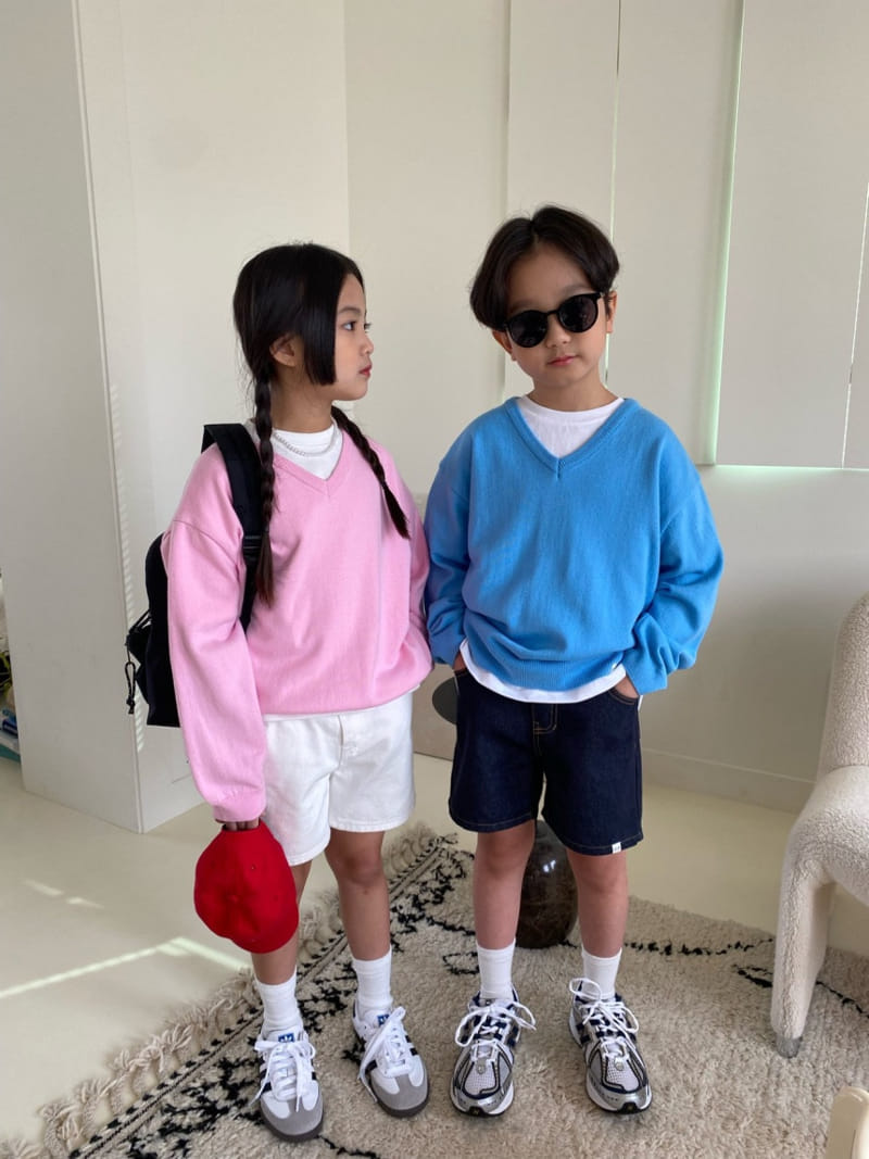Our - Korean Children Fashion - #childofig - Kerry V Neck Knit Tee - 7