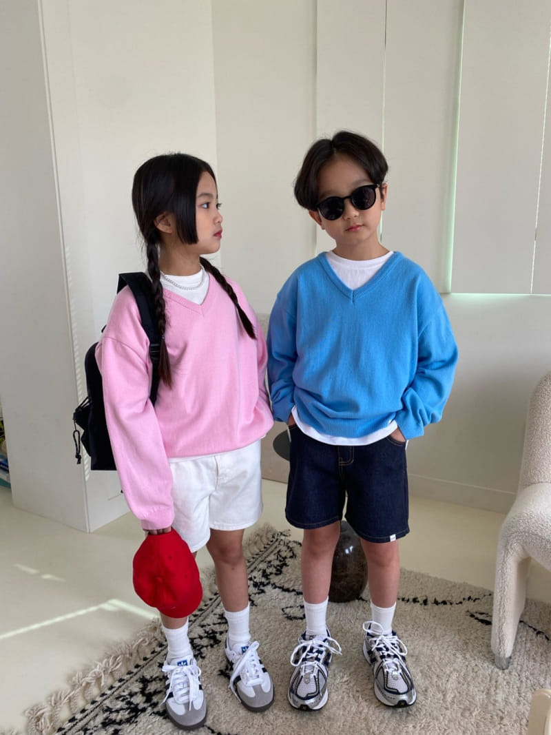 Our - Korean Children Fashion - #childrensboutique - Kerry V Neck Knit Tee - 8