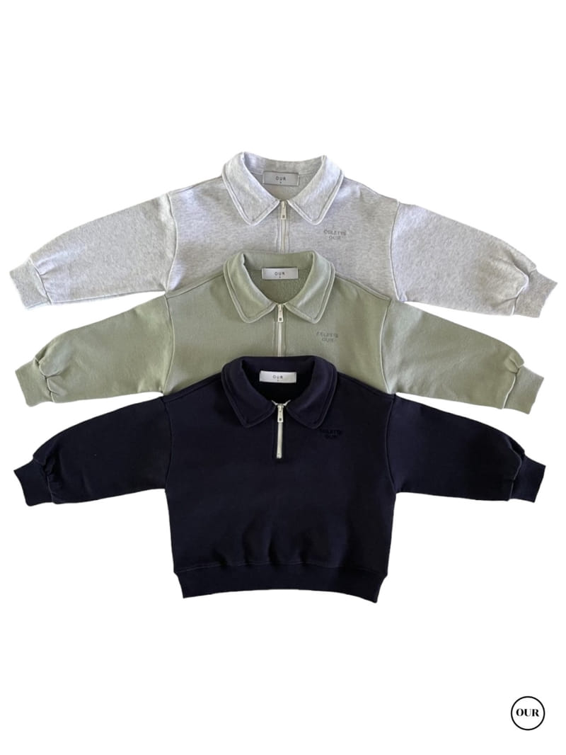 Our - Korean Children Fashion - #kidsstore - Collar Zip-up Sweatshirt