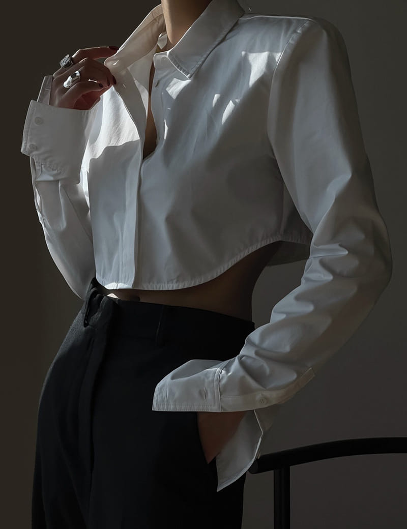 Paper Moon - Korean Women Fashion - #momslook - Shoulder Padded Shirt - 10