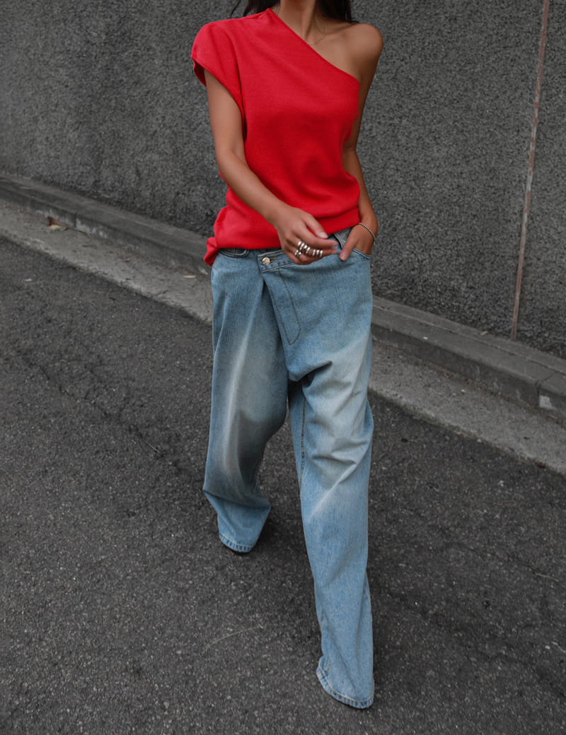 Paper Moon - Korean Women Fashion - #momslook - Wrap Jeans - 10