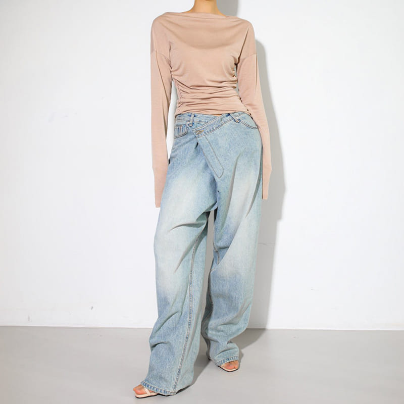 Paper Moon - Korean Women Fashion - #womensfashion - Wrap Jeans - 4