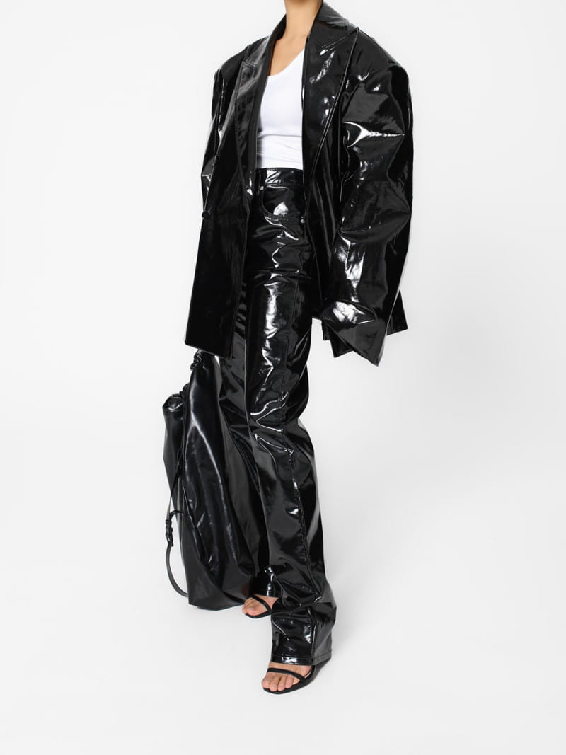 Paper Moon - Korean Women Fashion - #momslook - Patent Leather Straight Pants - 10