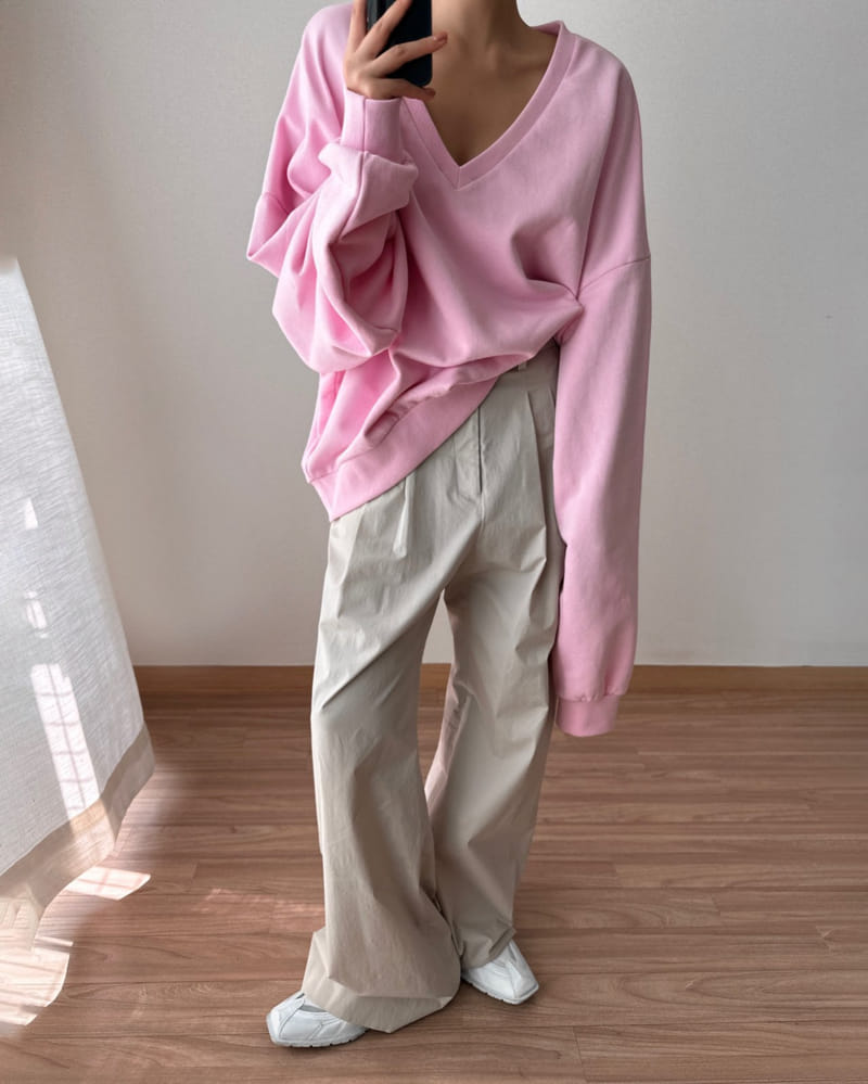 Paper Moon - Korean Women Fashion - #pursuepretty - V Neck Sweatshirt - 10