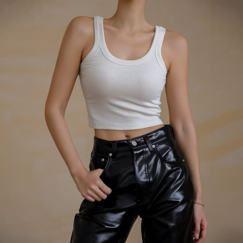 Paper Moon - Korean Women Fashion - #restrostyle - Patent Leather Straight Pants - 6