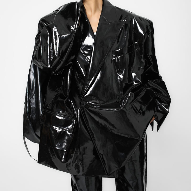 Paper Moon - Korean Women Fashion - #restrostyle - Petent Leather Jacket - 5
