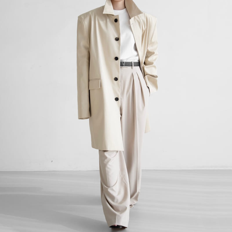 Paper Moon - Korean Women Fashion - #thatsdarling - Oversize Gaberdin Coat - 6