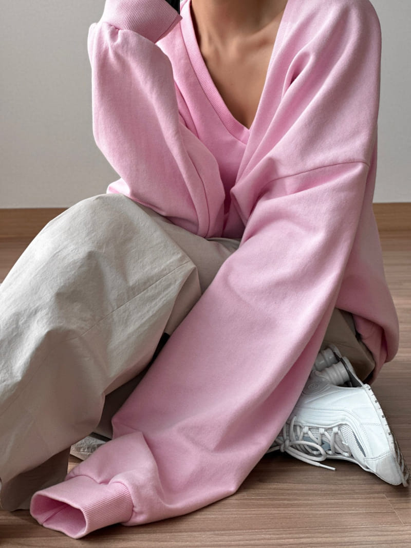 Paper Moon - Korean Women Fashion - #vintagekidsstyle - V Neck Sweatshirt - 9