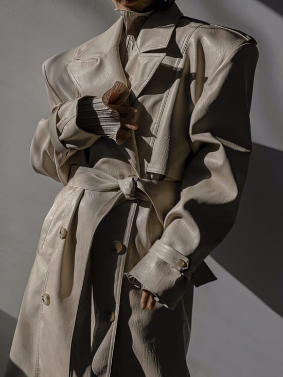 Paper Moon - Korean Women Fashion - #womensfashion - Oversize Leather Coat - 8