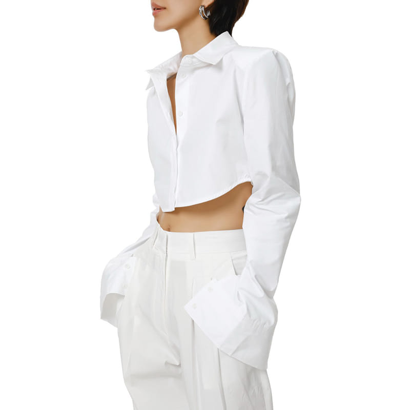 Paper Moon - Korean Women Fashion - #womensfashion - Shoulder Padded Shirt - 2