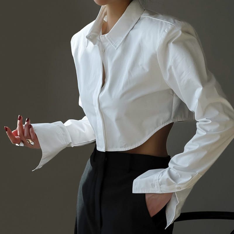 Paper Moon - Korean Women Fashion - #womensfashion - Shoulder Padded Shirt - 8