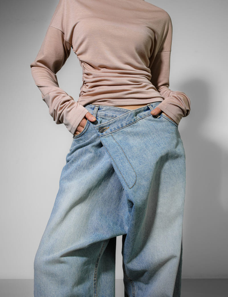 Paper Moon - Korean Women Fashion - #womensfashion - Wrap Jeans - 3