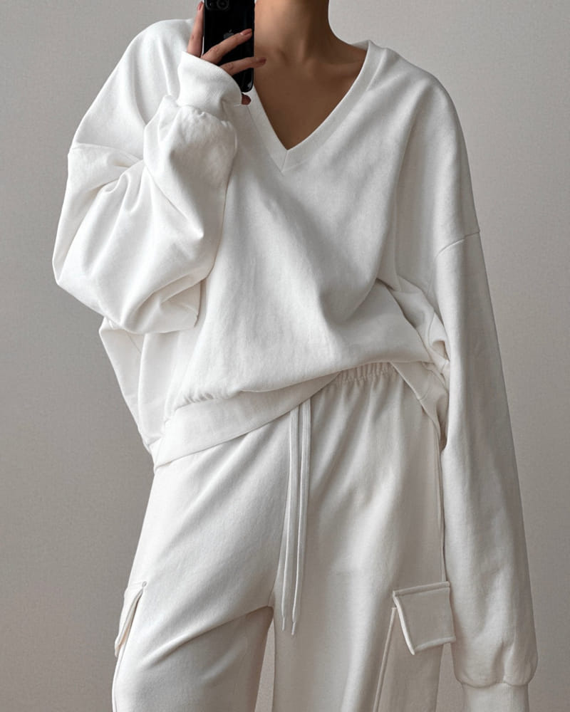 Paper Moon - Korean Women Fashion - #womensfashion - V Neck Sweatshirt
