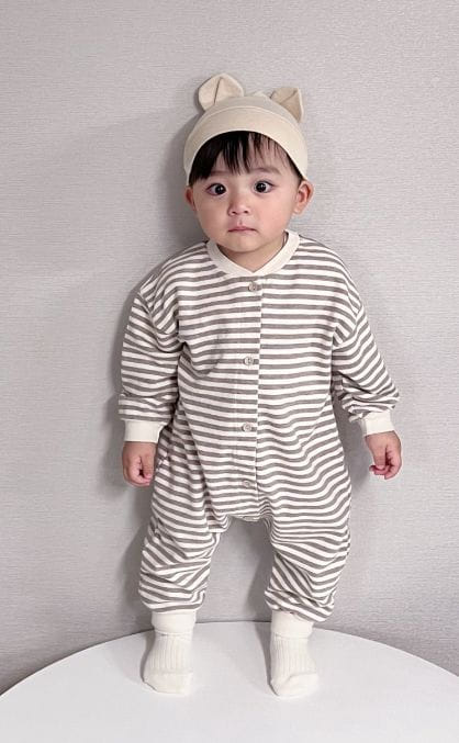 Party Kids - Korean Baby Fashion - #babyfashion - Merba Open Bodysuit with Hat - 3