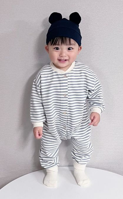 Party Kids - Korean Baby Fashion - #babyfashion - Merba Open Bodysuit with Hat - 4