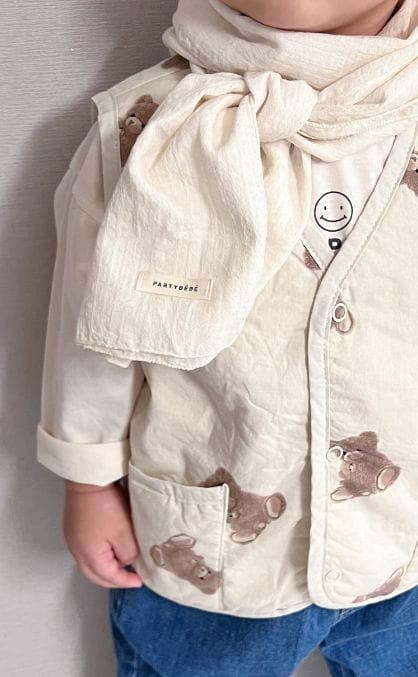 Party Kids - Korean Baby Fashion - #babygirlfashion - Bear Reversible Vest