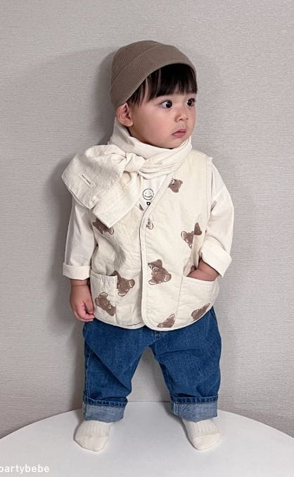 Party Kids - Korean Baby Fashion - #babylifestyle - Bear Reversible Vest - 2