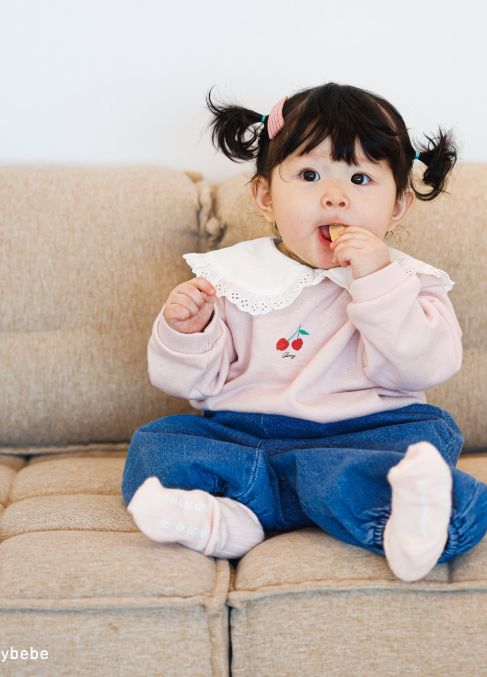 Party Kids - Korean Baby Fashion - #babyoutfit - Cherry Ble Sweatshirt - 6