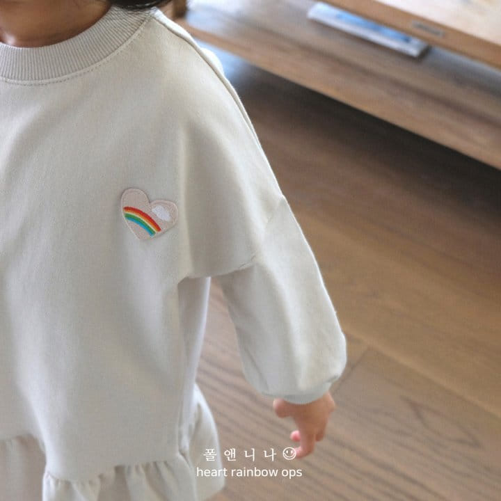 Paul & Nina - Korean Children Fashion - #Kfashion4kids - Heart Rainbow One-pice - 3