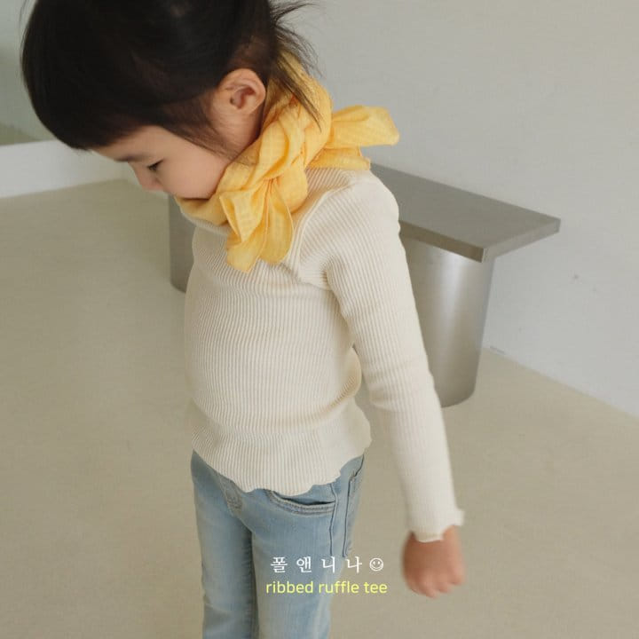 Paul & Nina - Korean Children Fashion - #littlefashionista - Rib Ruffle Tee - 3