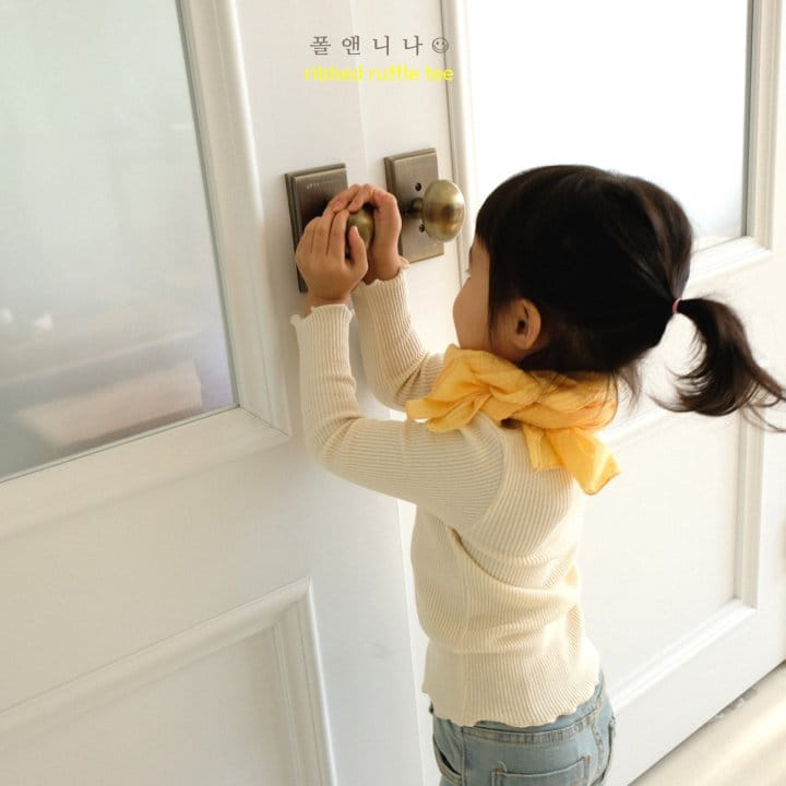 Paul & Nina - Korean Children Fashion - #littlefashionista - Rib Ruffle Tee - 4