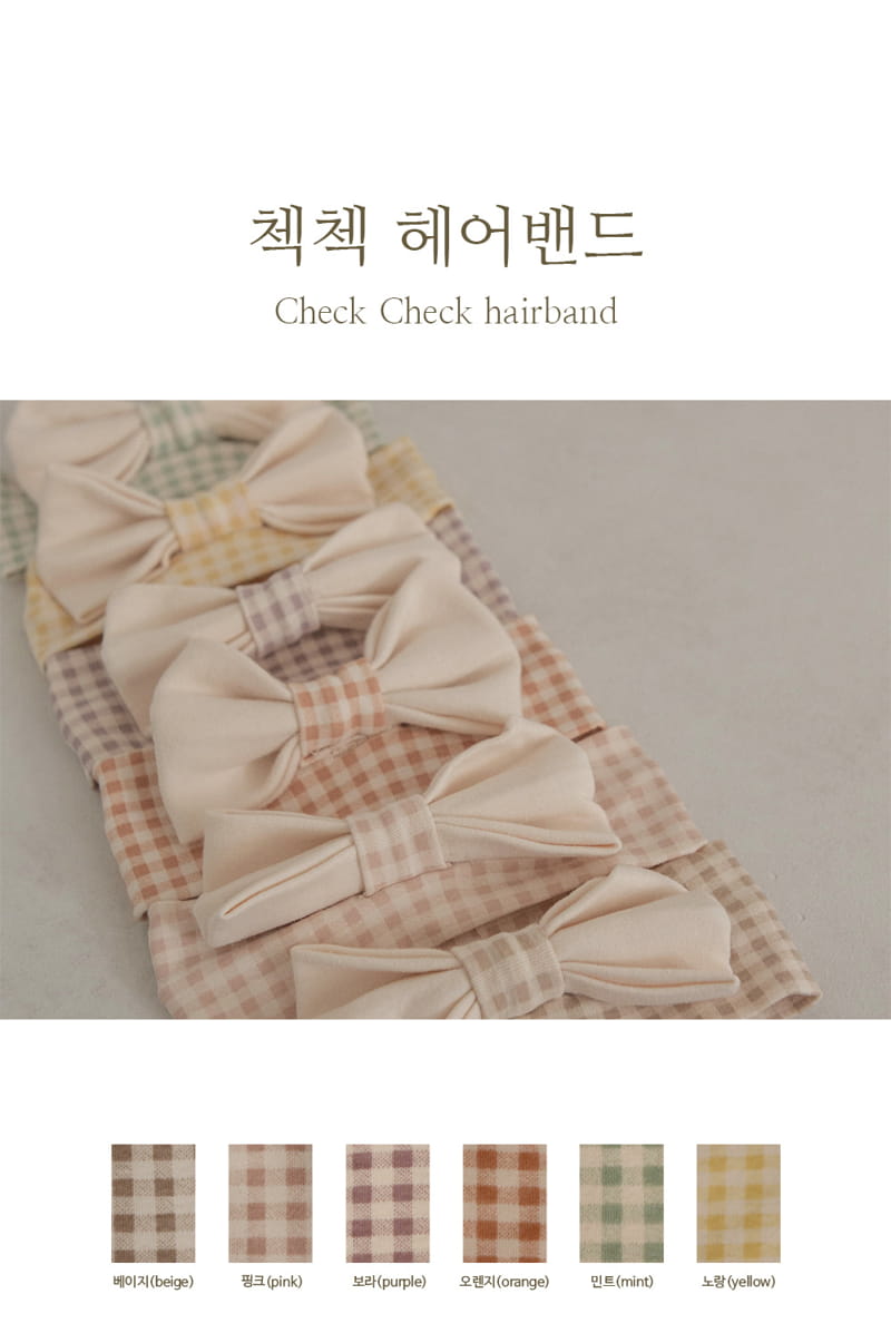 Peekaboo - Korean Baby Fashion - #babygirlfashion - Check Hairband