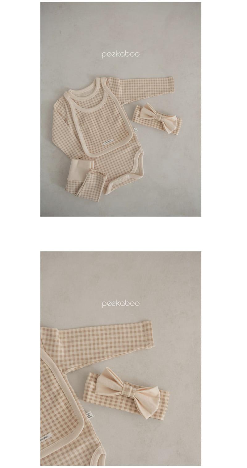 Peekaboo - Korean Baby Fashion - #babyootd - Check Bib - 3