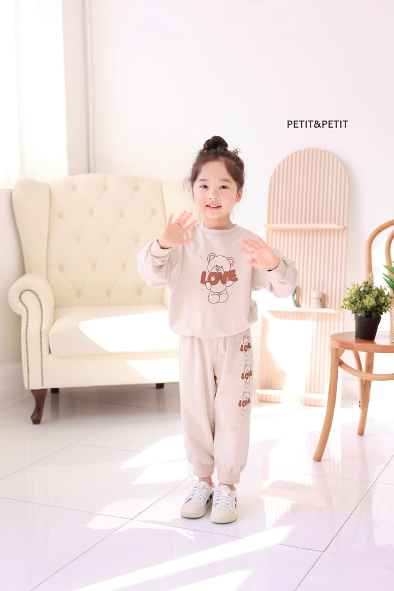 Petit & Petit - Korean Children Fashion - #childrensboutique - Love Bear Top Bottom Set - 2