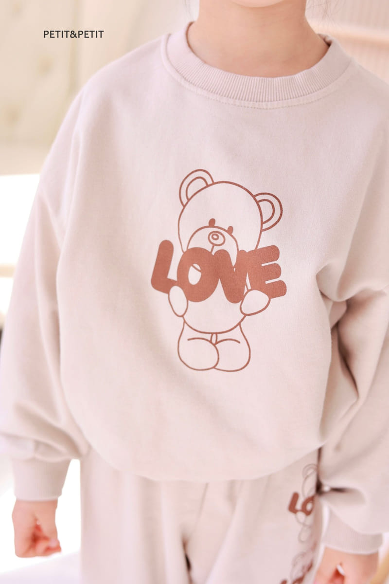 Petit & Petit - Korean Children Fashion - #designkidswear - Love Bear Top Bottom Set - 3