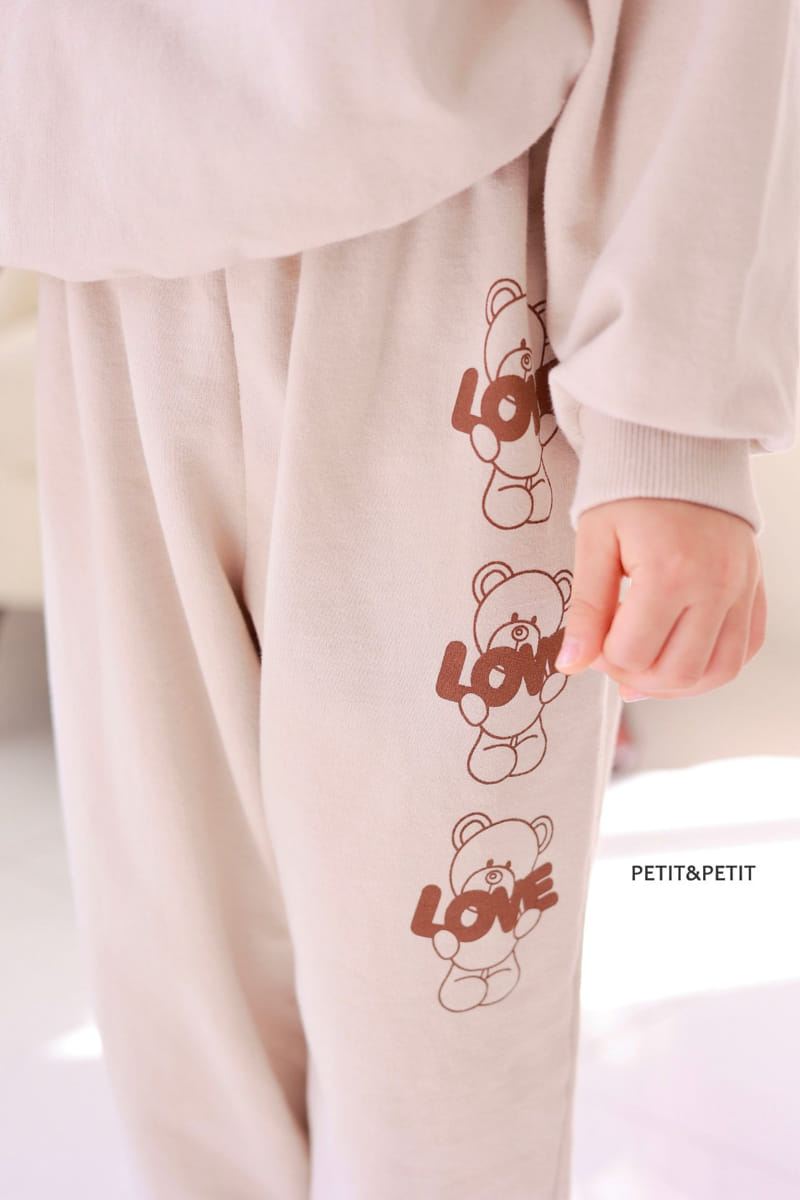 Petit & Petit - Korean Children Fashion - #designkidswear - Love Bear Top Bottom Set - 4