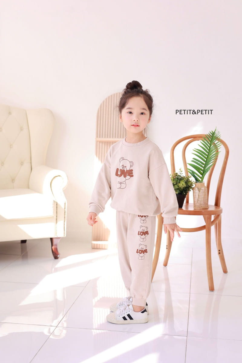 Petit & Petit - Korean Children Fashion - #fashionkids - Love Bear Top Bottom Set - 5