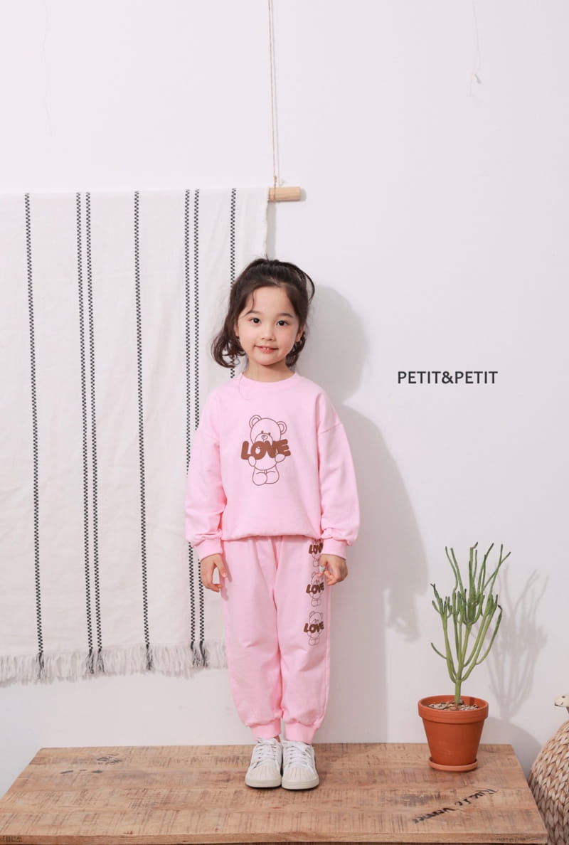 Petit & Petit - Korean Children Fashion - #kidsshorts - Love Bear Top Bottom Set - 6