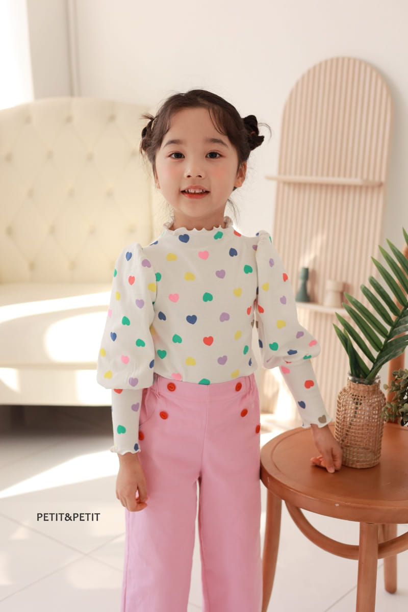 Petit & Petit - Korean Children Fashion - #kidsshorts - Cuty Heart Tee - 5