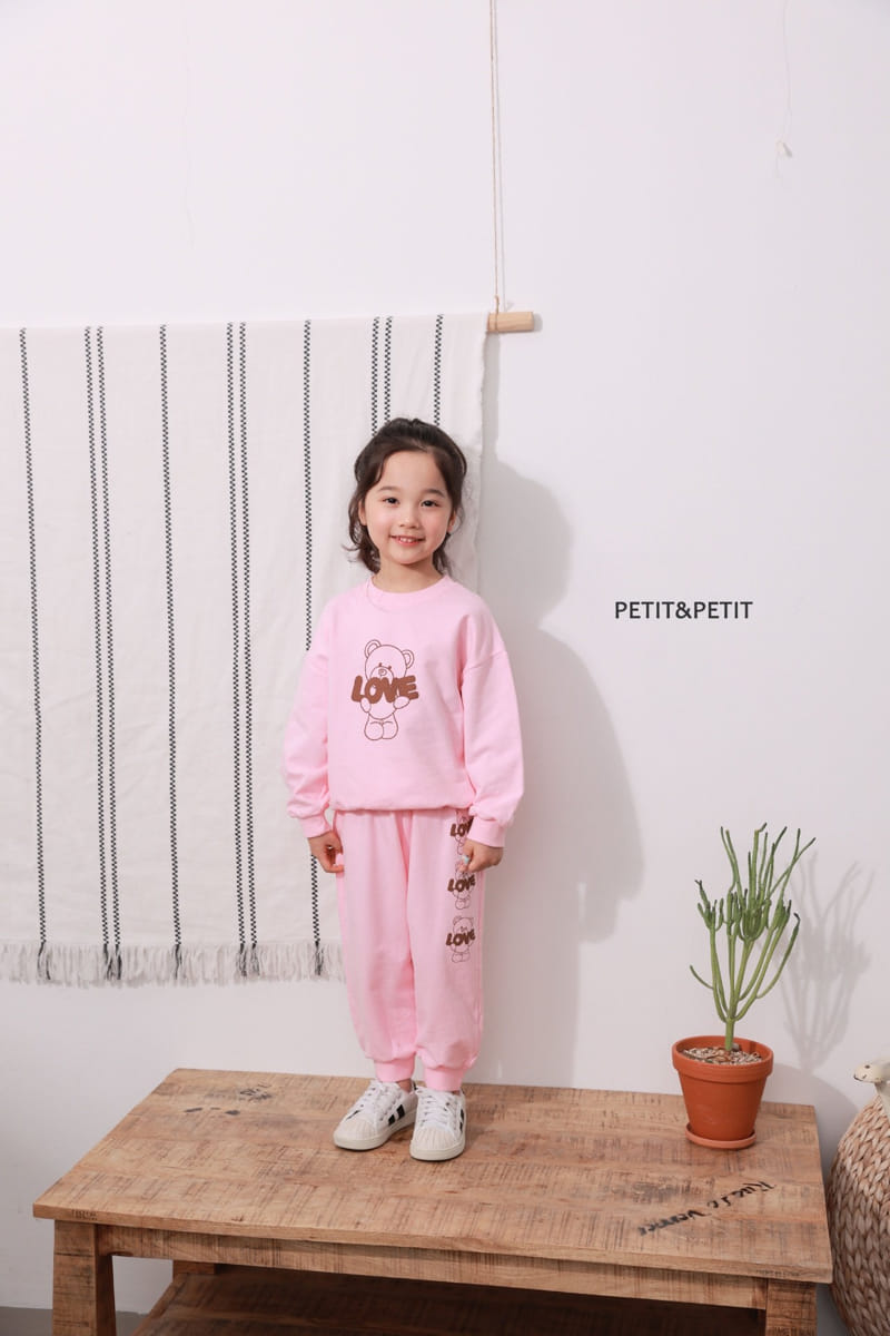 Petit & Petit - Korean Children Fashion - #kidzfashiontrend - Love Bear Top Bottom Set - 8