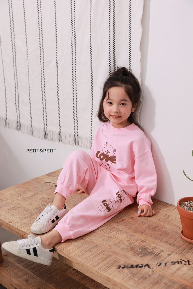 Petit & Petit - Korean Children Fashion - #littlefashionista - Love Bear Top Bottom Set - 10