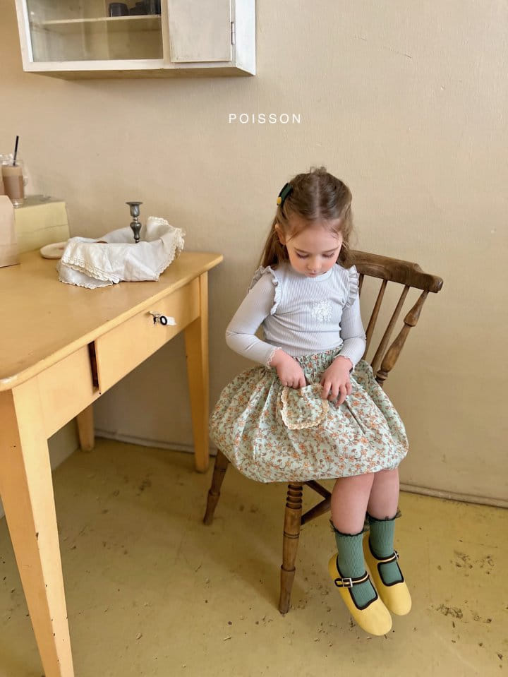 Poisson - Korean Children Fashion - #designkidswear - Frill Embrodiery Tee - 8