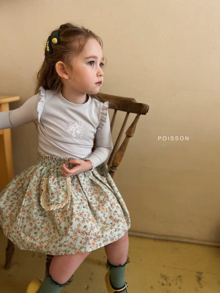 Poisson - Korean Children Fashion - #fashionkids - Frill Embrodiery Tee - 10