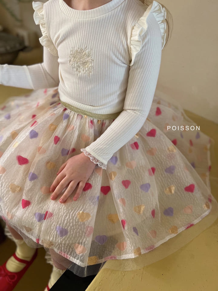 Poisson - Korean Children Fashion - #kidsshorts - Heart Tutu Skirt