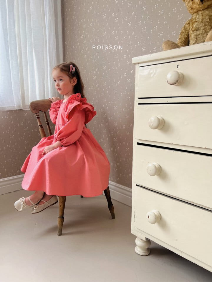 Poisson - Korean Children Fashion - #kidsstore - Button Embroidery Top Bottom Set - 3