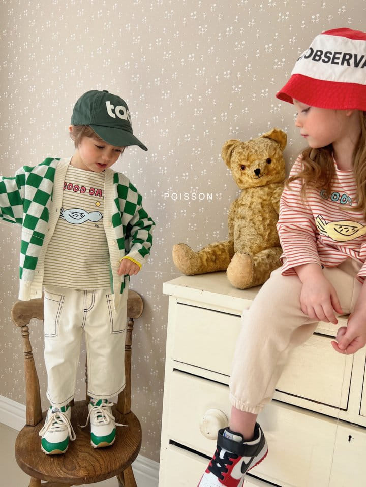 Poisson - Korean Children Fashion - #littlefashionista - Check Knit Cardigan