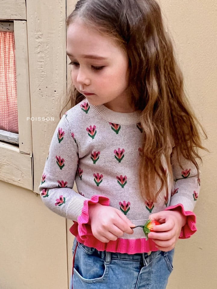 Poisson - Korean Children Fashion - #stylishchildhood - Tulip Knit Tee - 8