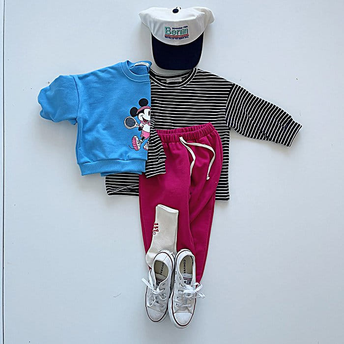 Popochichi - Korean Children Fashion - #littlefashionista - Blue Stripes Tee - 9