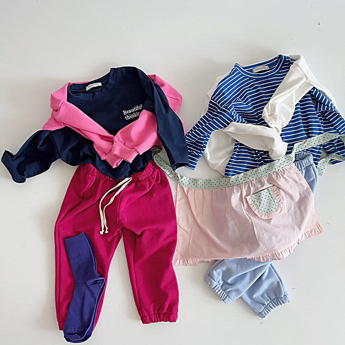 Popochichi - Korean Children Fashion - #magicofchildhood - Blue Stripes Tee - 10