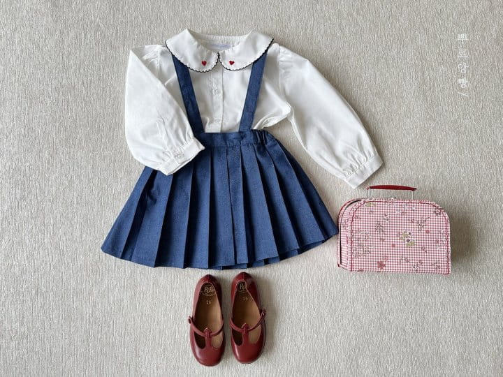 Pourenfant - Korean Children Fashion - #designkidswear - Aroa Denim Pleats Skirt - 11