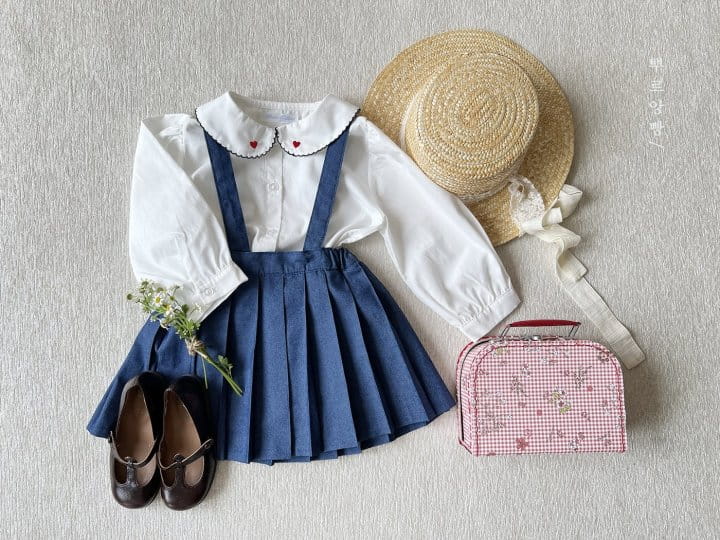 Pourenfant - Korean Children Fashion - #discoveringself - Aroa Denim Pleats Skirt - 12